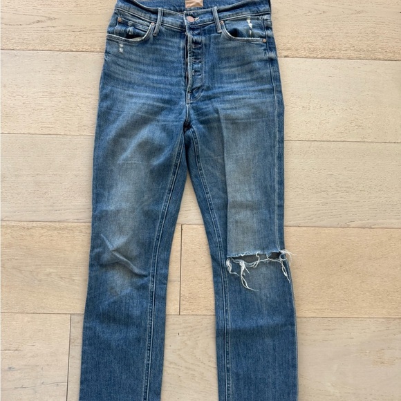 💕MOTHER💕 The Pixie Dazzler Ankle Fray Jeans ~ Love Pop Button Fly High Rise 26 - Picture 5 of 11